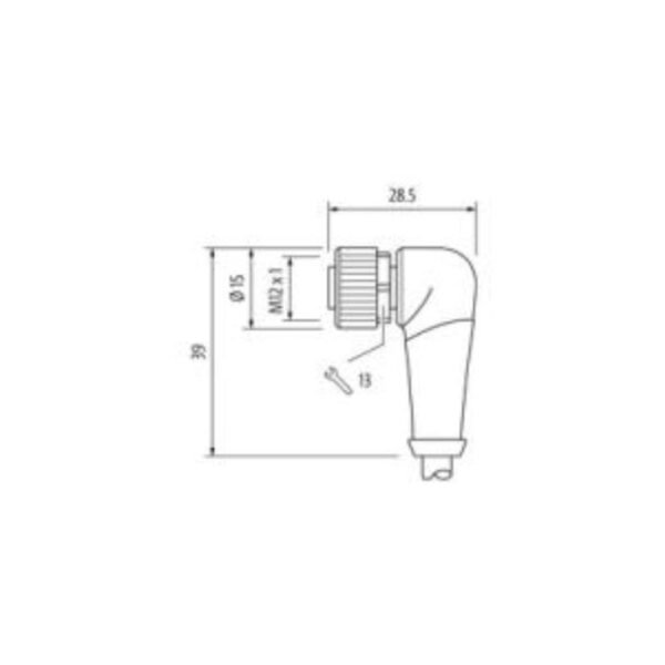 M12 female 90° A-cod. with cable 7000-12341-2140500 MURR ELEKTRONIK