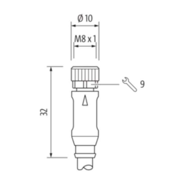 M8 female 0° A-cod. with cable 7000-08061-2110500  Connectors and cables MURR ELEKTRONIK