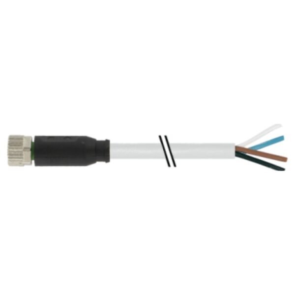 M8 female 0° A-cod. with cable
