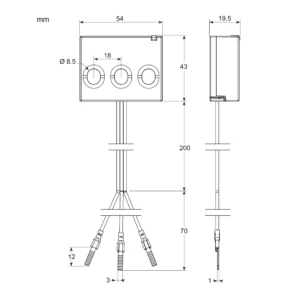 energy sensor PowerTag Flex 63A 3P top and bottom position A9MEM1573 DPLVP - Power Tags & Smart Link Digital Energy