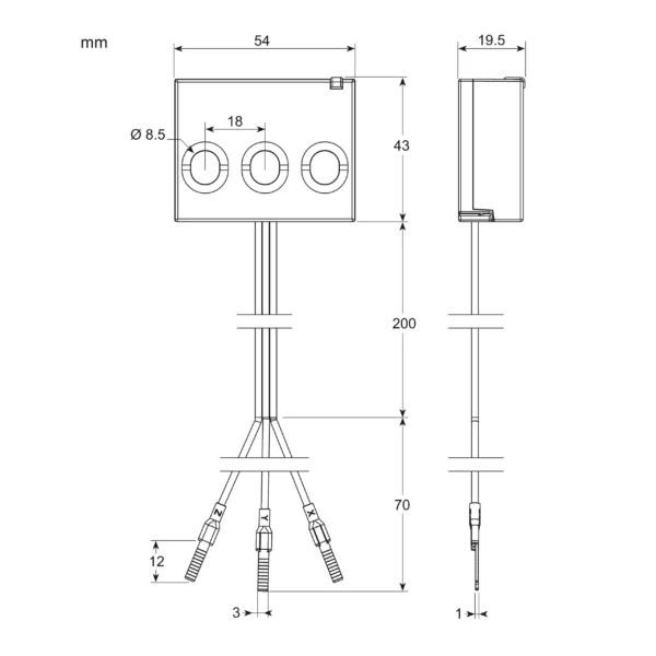 energy sensor PowerTag Flex 63A 3P top and bottom position A9MEM1573 DPLVP - Power Tags & Smart Link Digital Energy