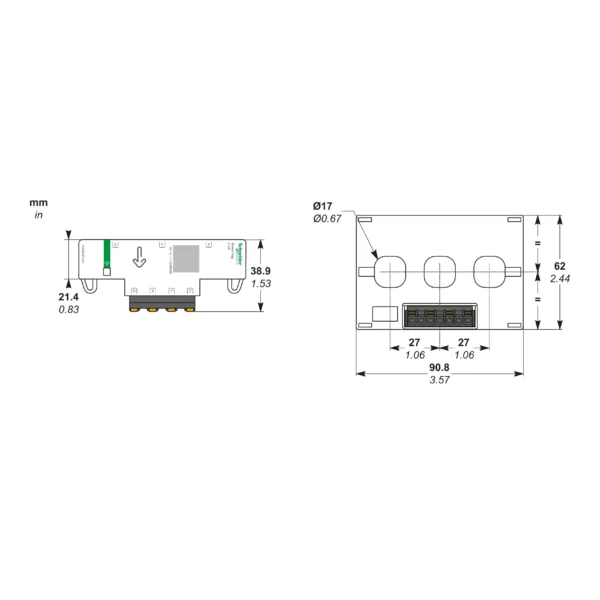 energy sensor, PowerTag Flex 160A 3P/3P+N top and bottom position A9MEM1580 DPLVP - Power Tags & Smart Link Digital Energy