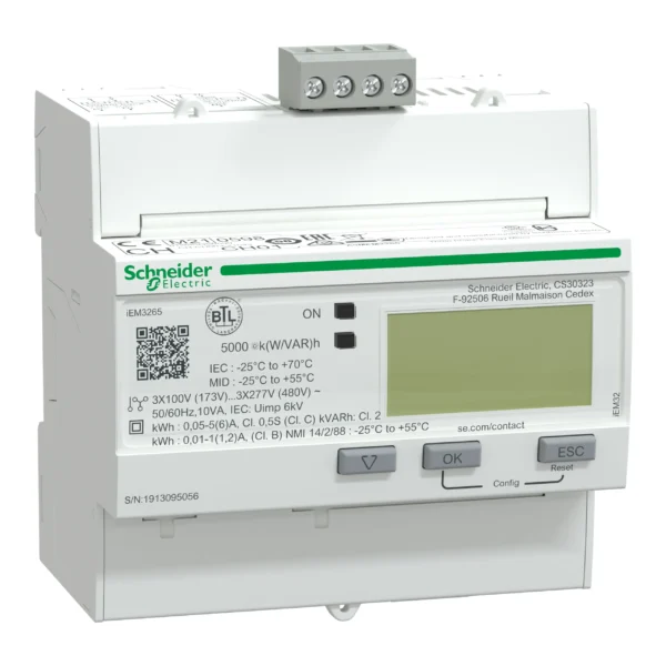 iEM3265 energy meter - CT - BACnet - 1 digital I - 1 digital O - multi-tariff - MID A9MEM3265 DPLVP - MET Easy&Basic Digital Energy