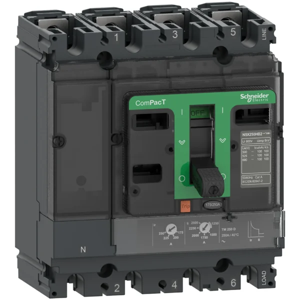 Circuit breaker, ComPacT NSX160N, 50kA/415VAC, 4 poles 3D (neutral not protected), TMD trip unit 160A C16N6TM160 PPCCB - NSX Power Products