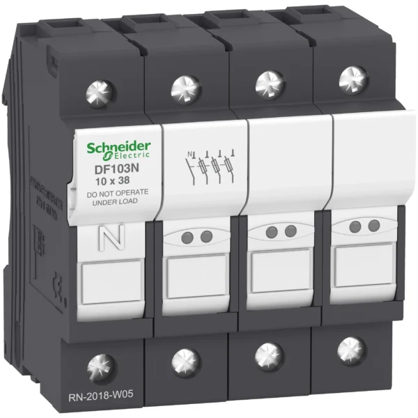 Fuse carrier, TeSys DF, 3P+N, 32A, 690VAC, fuse size 10x38mm DF103N PPCTR - CTR Others Power Products
