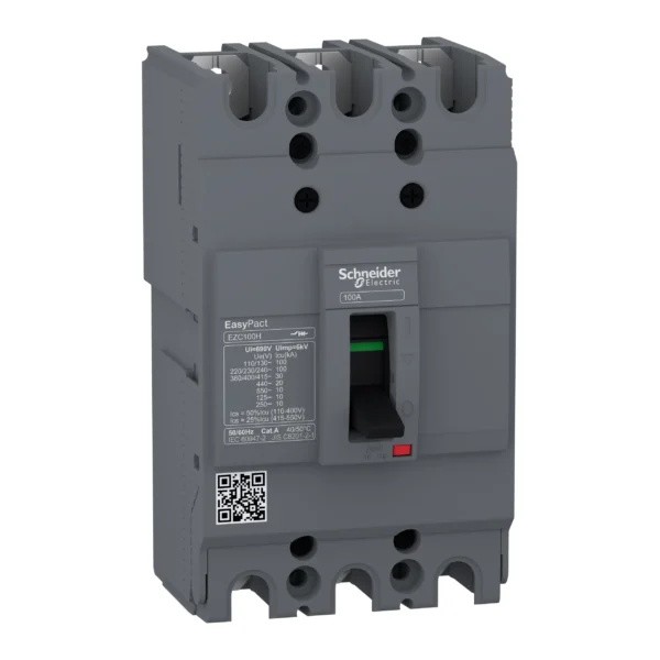 circuit breaker,EasyPact EZC100H ,TMD, 25A ,3 poles 3d EZC100H3025 PPCCB - EZC Power Products