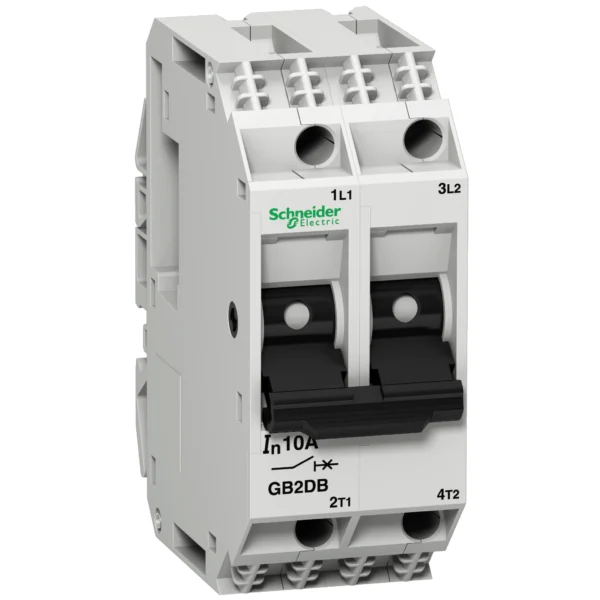 Circuit breaker, TeSys GB2, 2P, 1A, Icu 50kA at 415V, Thermal magnetic, DIN rail mounted GB2DB06 PPCTR - CTR Others Power Products