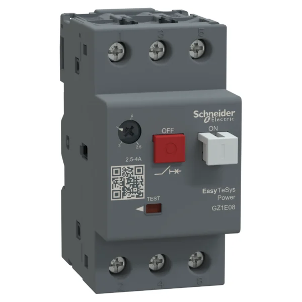 Motor circuit breaker,Easy TeSys Power,GZ1E,AC-3,3P,2.5..4A,thermal magnetic trip GZ1E08 PPCTR - TVS Power Products