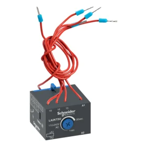 Electronic time delay auxiliary contact block, TeSys K, 1C/O, on delay 1-30s, front, control 110...240V AC LA2KT2U PPCTR - Tesys K Power Products