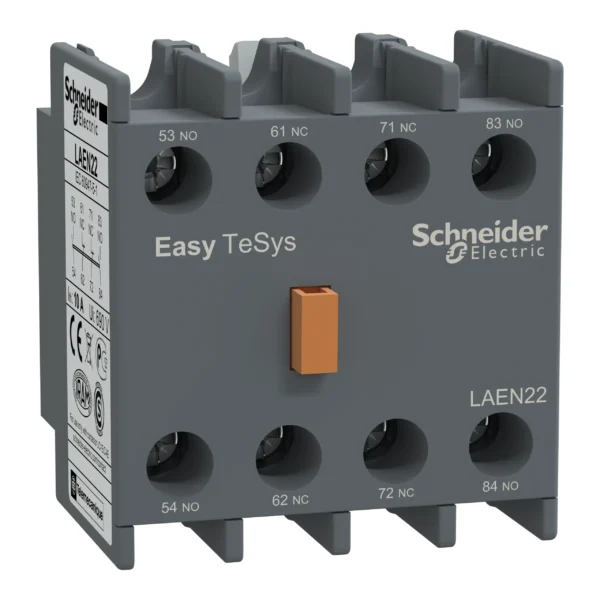 Auxiliary contact block,Easy TeSys Control,2NO+2NC,for LC1E/CAE LAEN22 PPCTR - TVS Power Products