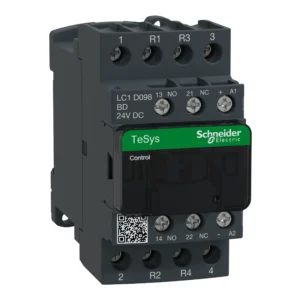 Contactor, TeSys Deca, 4P(2NO+2NC), AC-1, <=440V, 20A, 24VDC coil, screw clamp terminal LC1D098BD PPCTR - Tesys D Power Products
