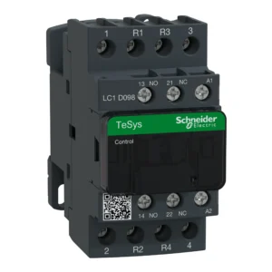 Contactor, TeSys Deca, 4P(2NO+2NC), AC-1, <=440V, 20A, 110VAC 50/60Hz coil, screw clamp terminal LC1D098F7 PPCTR - Tesys D Power Products