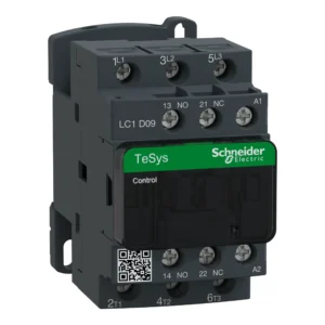 Contactor, TeSys Deca, 3P(3NO), AC-3/AC-3e, <=440V, 9A, 24V AC 50/60Hz coil, screw clamp terminals LC1D09B7 PPCTR - Tesys D Power Products