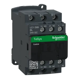 Contactor, TeSys Deca, 3P(3NO), AC-3/AC-3e, <=440V, 9A, 24V DC low consumption coil, screw clamp terminals LC1D09BL PPCTR - Tesys D Power Products