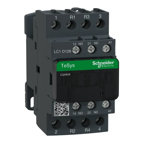 Contactor, TeSys Deca, 4P(2NO+2NC), AC-1, <=440V, 25A, 110VAC 50/60Hz coil, screw clamp terminal LC1D128F7 PPCTR - Tesys D Power Products