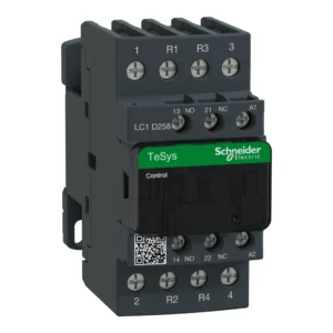 Contactor, TeSys Deca, 4P(2NO+2NC), AC-1, <=440V, 40A, 220V AC 50/60Hz coil, screw clamp terminal LC1D258M7 PPCTR - Tesys D Power Products