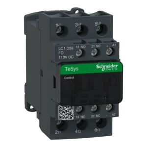 Contactor, TeSys Deca, 3P(3NO), AC-3/AC-3e, <=440V, 38A, 110V DC coil, screw clamp terminals LC1D38FD PPCTR - Tesys D Power Products
