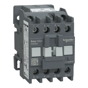 Contactor,Easy TeSys Control,LC1E,3P(3NO),AC-3,<=440V,6A,220V AC coil,50Hz,1NO auxiliary contact LC1E0610M5 PPCTR - TVS Power Products