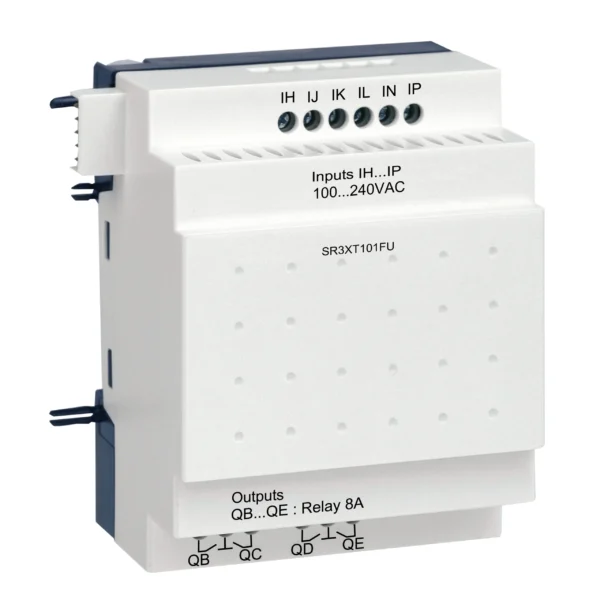 discrete IO extension module, Zelio Logic SR2 SR3, 10 IO, 100 to 240V AC SR3XT101FU IDMST - SR3 Industry
