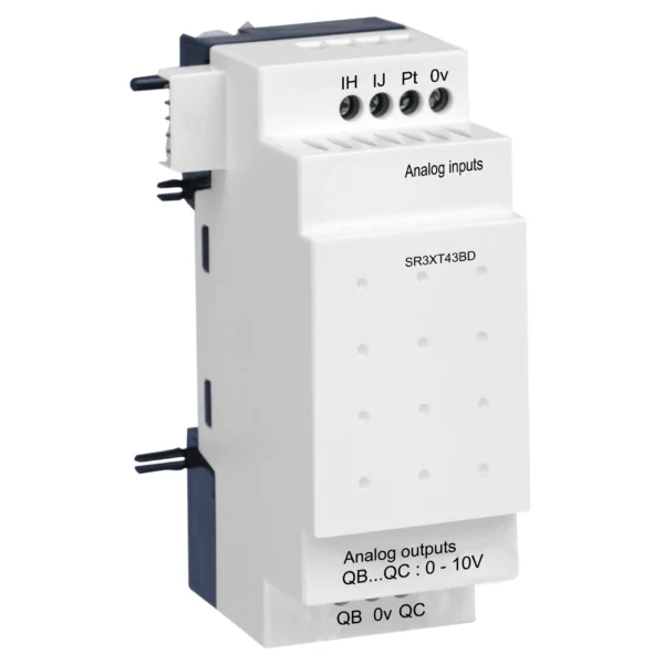 analogue IO extension module, Zelio Logic SR2 SR3, 4 IO, 24V DC SR3XT43BD IDMST - SR3 Industry