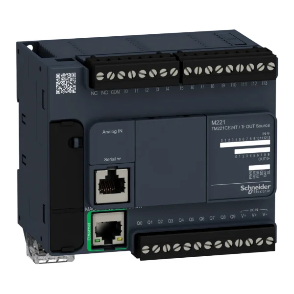 logic controller, Modicon M221, 24 IO, transistor, PNP, Ethernet TM221CE24T IDMST - M221 Industry
