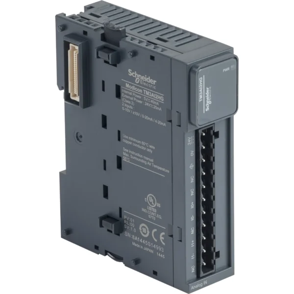 analog input module, Modicon TM3, 2 inputs high resolution, spring, 24V DC TM3AI2HG IDMST - M2xx Access. Industry