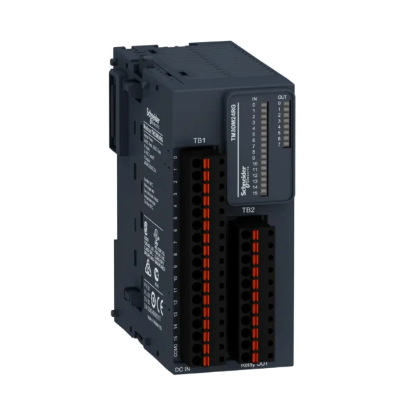 discrete IO module, Modicon TM3, 24 IO, 16 inputs, 8 relay outputs, spring, 24V DC TM3DM24RG IDMST - M2xx Access. Industry