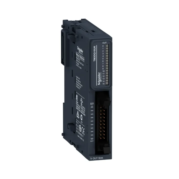 Discrete output module, Modicon TM3, 16 outputs transistor NPN (HE10) TM3DQ16UK IDMST - M2xx Access. Industry