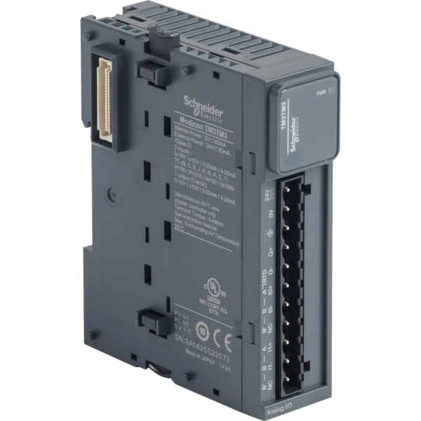 analog IO module, Modicon TM3, 2 analog or temperature inputs, 1 analog output, screw, 24V DC TM3TM3 IDMST - M2xx Access. Industry
