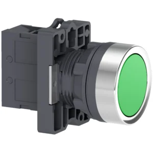 Complete push button, Easy Harmony XA2, plastic, flush, green, 22mm, spring return, unmarked, 1NO XA2EA31 IDSIG - Harmony XA2 Industry