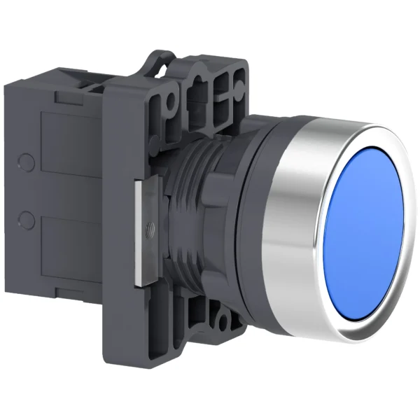 Complete push button, Easy Harmony XA2, plastic, flush, blue, 22mm, spring return, unmarked, 1NO XA2EA61 IDSIG - Harmony XA2 Industry