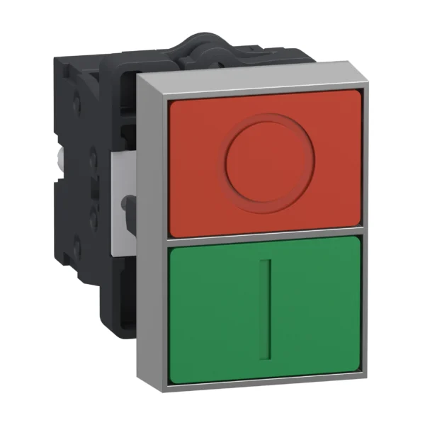 Double headed push button, Easy Harmony XA2, plastic, 22mm, 1 green flush marked I + 1 red flush marked O, 1NO + 1NC XA2EA7A3415 IDSIG - Harmony XA2 Industry