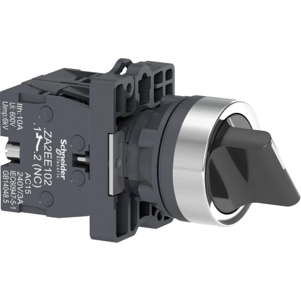 Complete selector switch, Easy Harmony XA2, plastic, black, 22mm, 2 positions, stay put, 1NO + 1NC XA2ED25 IDSIG - Harmony XA2 Industry