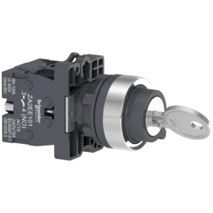 Complete selector switch, Easy Harmony XA2, plastic, black, 22mm, key 455, 3 positions, key withdrawal in any position, stay put, 2NO XA2EG03 IDSIG - Harmony XA2 Industry