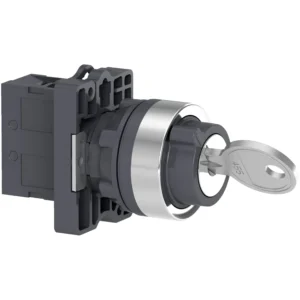 Complete selector switch, Easy Harmony XA2, plastic, black, 22mm, key 455, 2 positions, stay put, 1NO XA2EG21 IDSIG - Harmony XA2 Industry