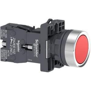 Complete push button, Easy Harmony XA2, plastic, flush, red, 22mm, push push, unmarked, 1NC XA2EH042 IDSIG - Harmony XA2 Industry