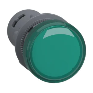 Monolithic pilot light, Easy Harmony XA2, plastic, green, 22mm, integral LED, screw clamp terminals, 24V AC DC XA2EVB3LC IDSIG - Harmony XA2 Industry