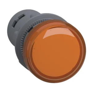 Monolithic pilot light, Easy Harmony XA2, plastic, amber, 22mm, integral LED, screw clamp terminals, 24V AC DC XA2EVB5LC IDSIG - Harmony XA2 Industry