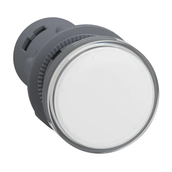 Monolithic pilot light, Easy Harmony XA2, plastic, white, 22mm, integral LED, screw clamp terminals, 220…230V AC, anti interference XA2EVM1LC IDSIG - Harmony XA2 Industry