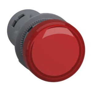 Monolithic pilot light, Easy Harmony XA2, plastic, red, 22mm, integral LED, screw clamp terminals, 220…230V AC, anti interference XA2EVM4LC IDSIG - Harmony XA2 Industry