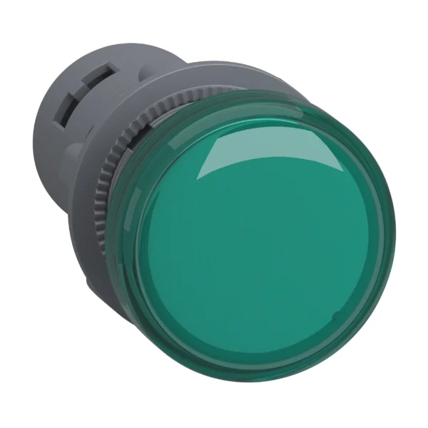 Monolithic pilot light, Easy Harmony XA2, plastic, green, 22mm, integral LED, screw clamp terminals, 220V DC XA2EVMD3LC IDSIG - Harmony XA2 Industry
