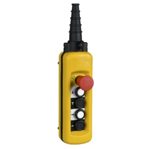 Pendant control station, Harmony XAC, plastic, yellow, 4 push buttons with 2NO+1NC, 1 emergency stop NC XACA4913 IDSIG - PendantStations Industry