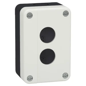 Empty control station, Harmony XB2, plastic, white lid, 2 cut outs, 22mm, IP65 XALB02C IDSIG - Harmony XA2 Industry