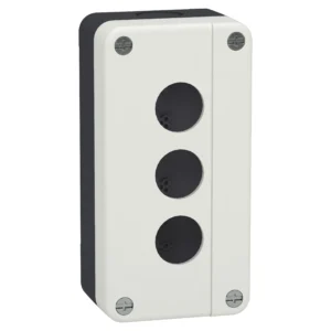 Empty control station, Harmony XB2, plastic, white lid, 3 cut outs, 22mm, IP65 XALB03C IDSIG - Harmony XA2 Industry
