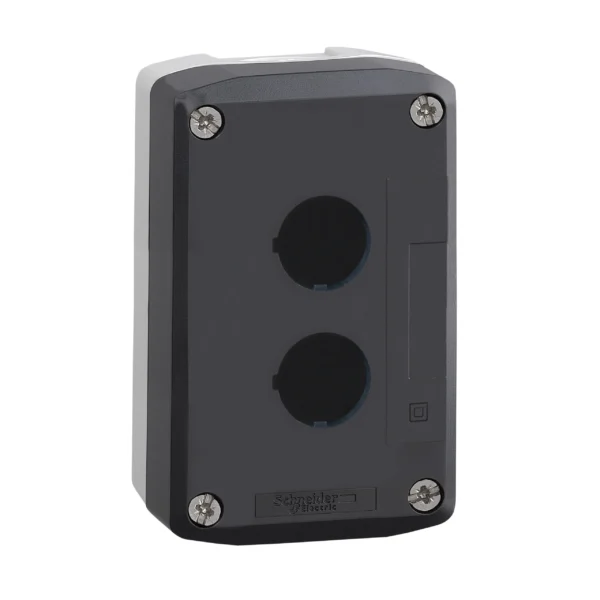 Empty control station, Harmony XALD, XALK, plastic, dark grey lid, for push button 22mm, 2 cut outs XALD02 IDSIG - ControlStations Industry