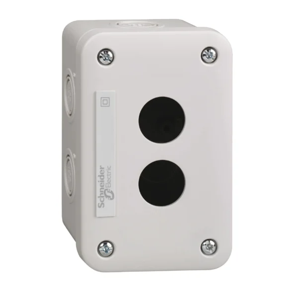 Empty control station, Harmony XALE, plastic, light grey, 2 cut outs, for Harmony XB7 XALE2 IDSIG - ControlStations Industry