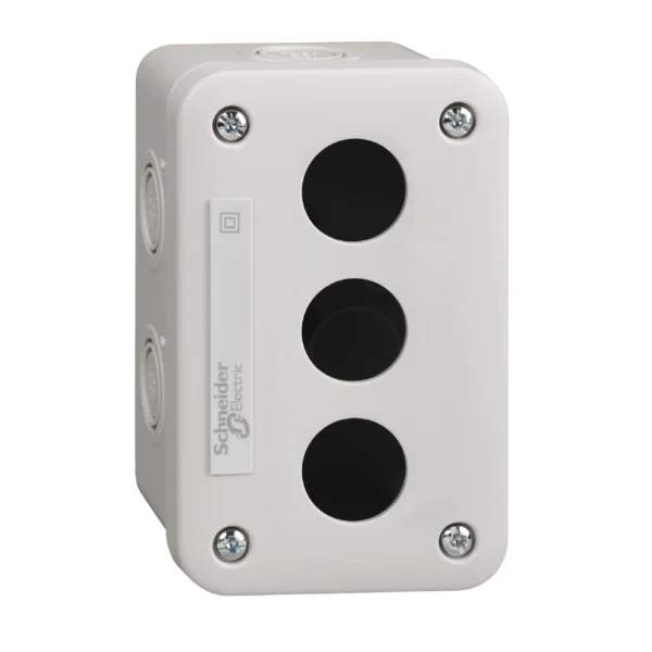 Empty control station, Harmony XALE, plastic, light grey, 3 cut outs, for Harmony XB7 XALE3 IDSIG - ControlStations Industry