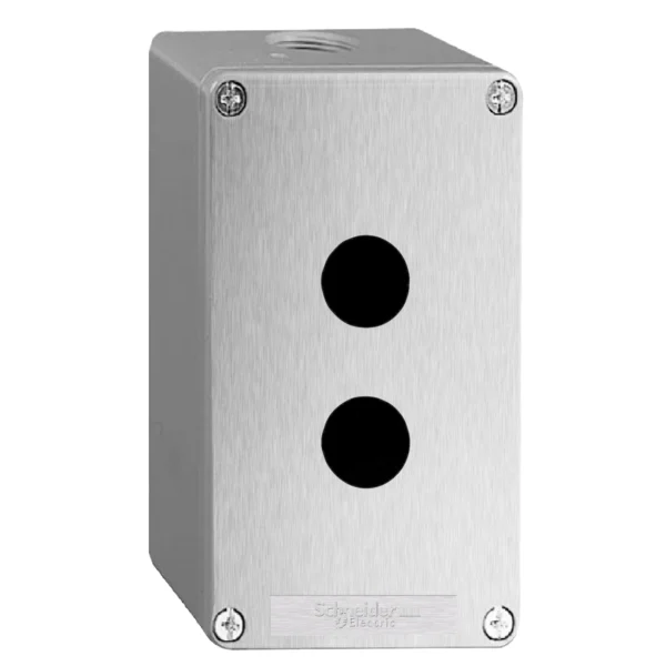 Harmony XAP, XB2 SL, Empty control station, zinc alloy, grey, 2 cut-outs, Ø22 XAPG2502 IDSIG - Harmony XA2 Industry