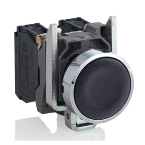 Push button, metal, Harmony XB4, flush, black, 22mm, spring return, unmarked, 1NO+1NC XB4BA25 IDSIG - Harmony XB4 Industry