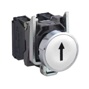Push button, metal, Harmony XB4, flush, white, 22mm, spring return, marked UP ARROW, 1NO XB4BA3341 IDSIG - Harmony XB4 Industry